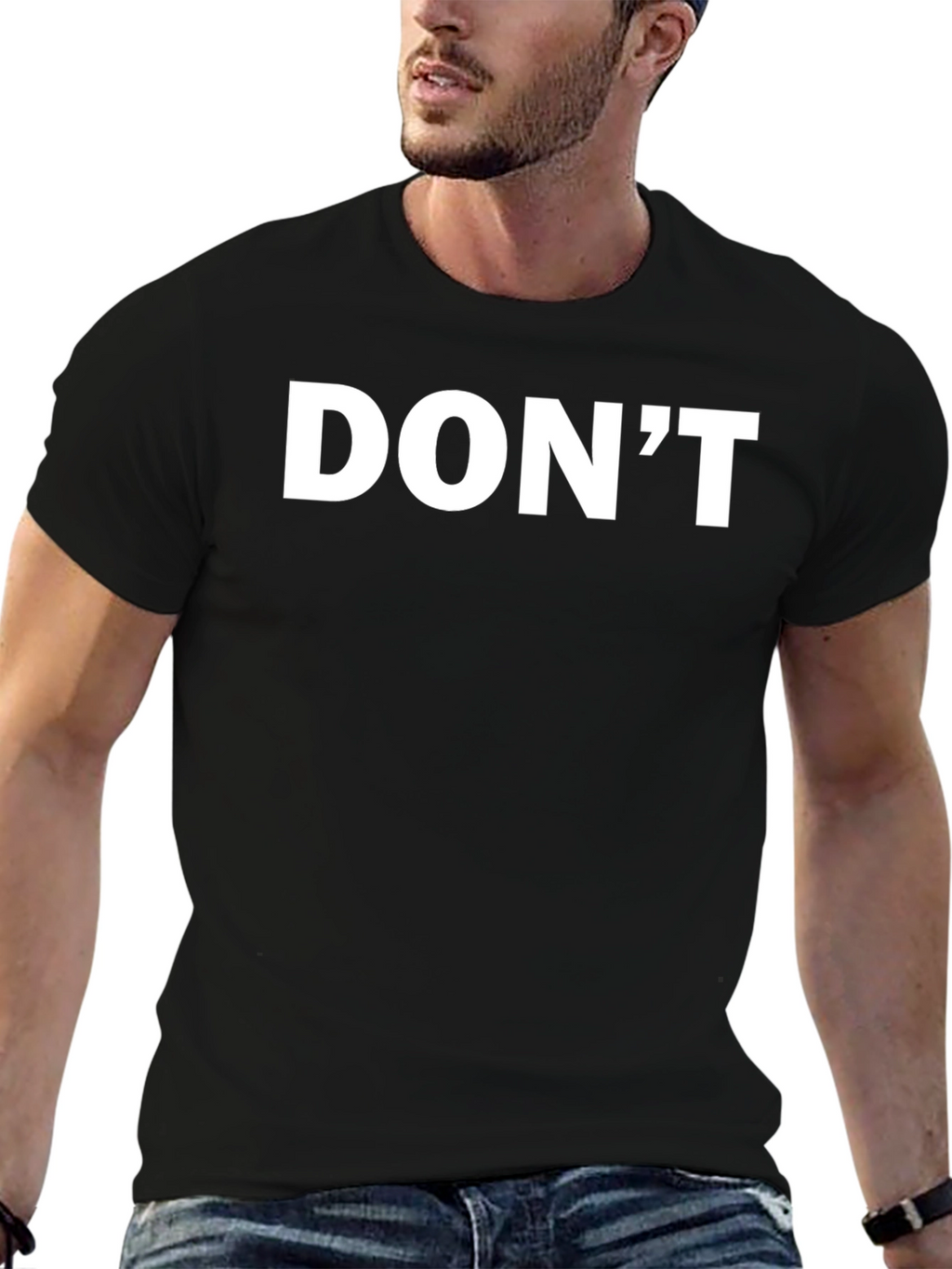 Mens Black T-Shirt - Dont Slogan