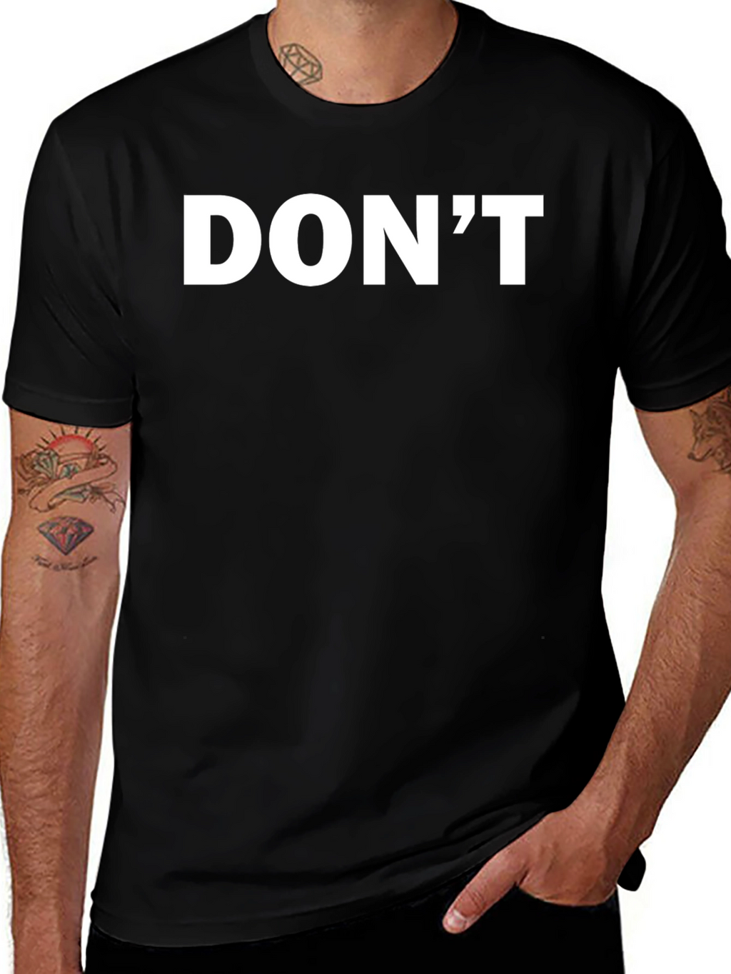 Mens Black T-Shirt - Dont Slogan