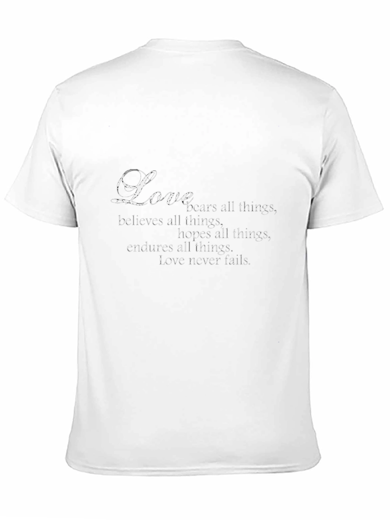 Love Never Fails Graphic T-Shirt - Black