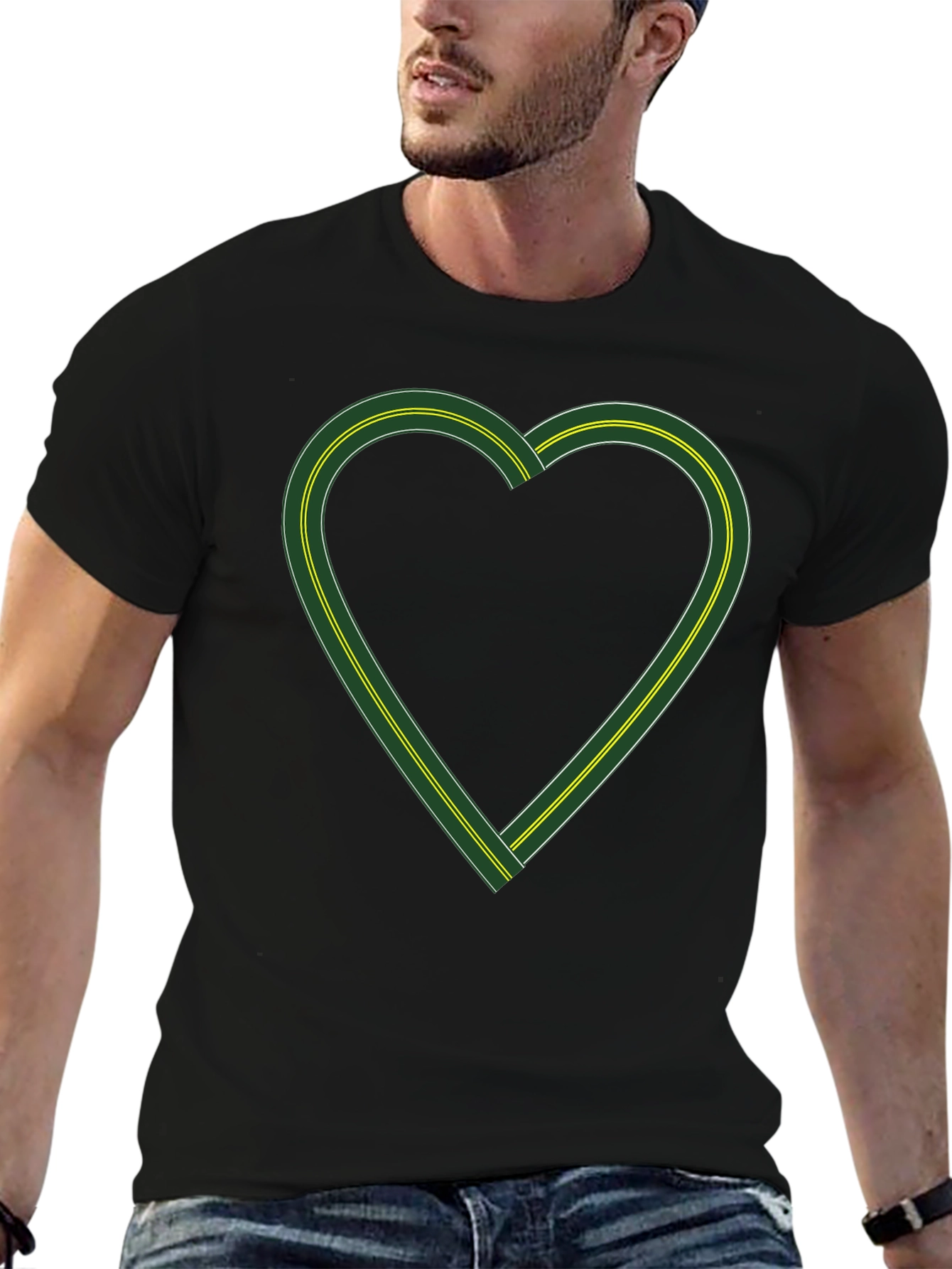 Heart Road Graphic Tee - Black Cotton Blend