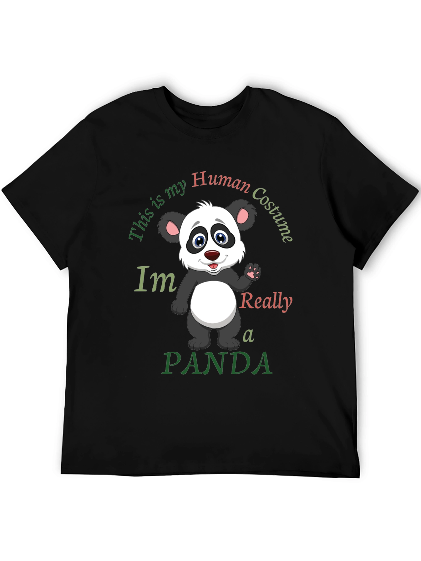Human Costume Panda T-Shirt - Funny Graphic Tee