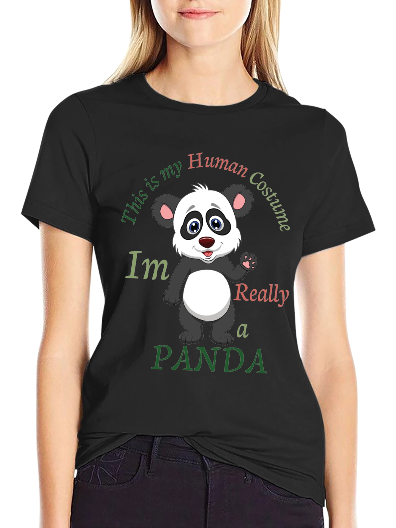 Human Costume Panda T-Shirt - Funny Graphic Tee