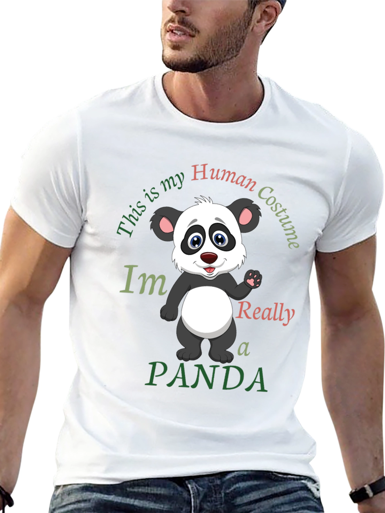 Human Costume Panda T-Shirt - Funny Graphic Tee