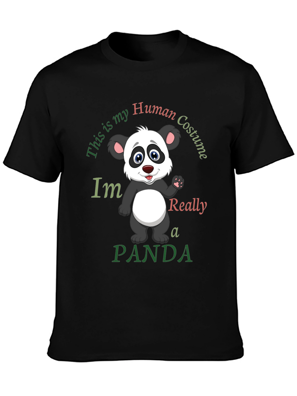Human Costume Panda T-Shirt - Funny Graphic Tee