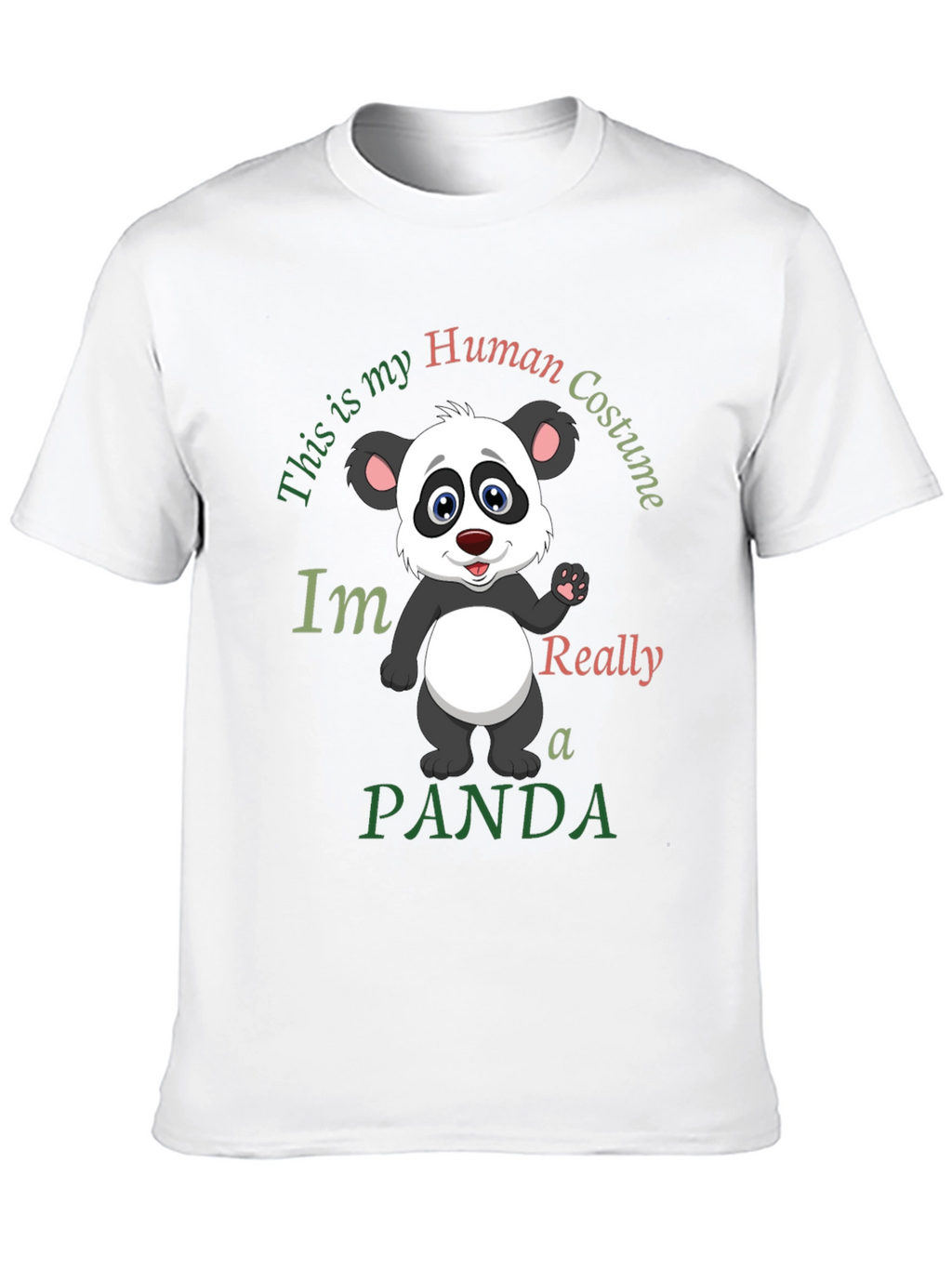 Human Costume Panda T-Shirt - Funny Graphic Tee