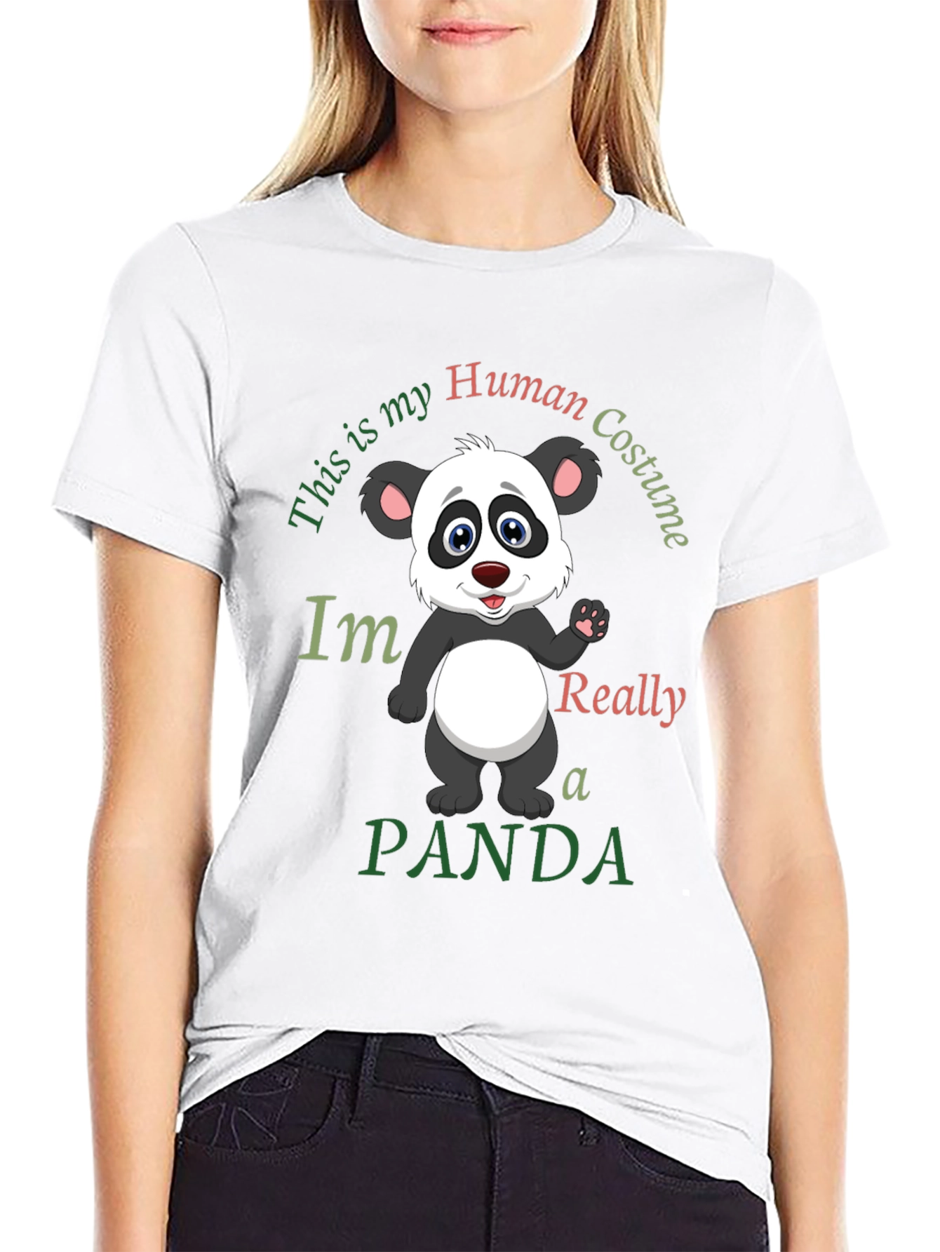 Human Costume Panda T-Shirt - Funny Graphic Tee