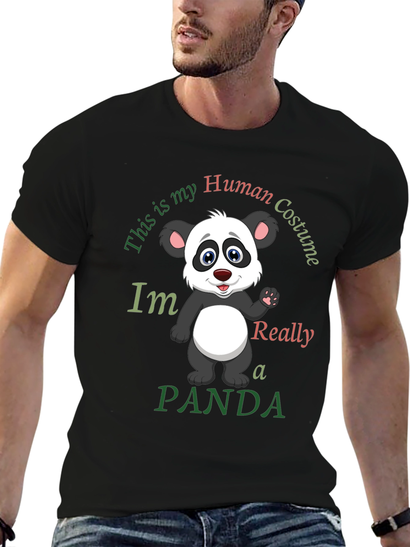 Human Costume Panda T-Shirt - Funny Graphic Tee