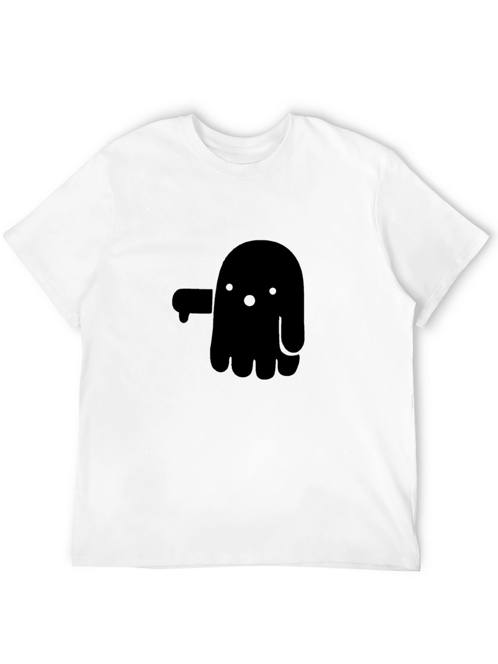 Funny Ghost Graphic Tee - Soft Black Cotton Shirt