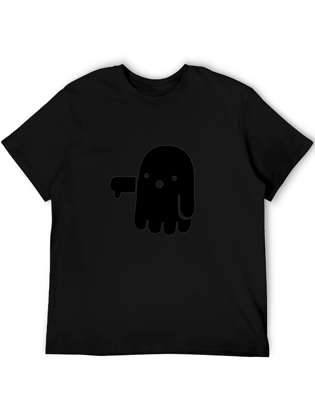 Funny Ghost Graphic Tee - Soft Black Cotton Shirt