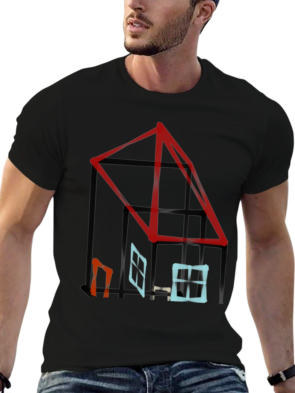 Abstract House Graphic Tee - Modern Style