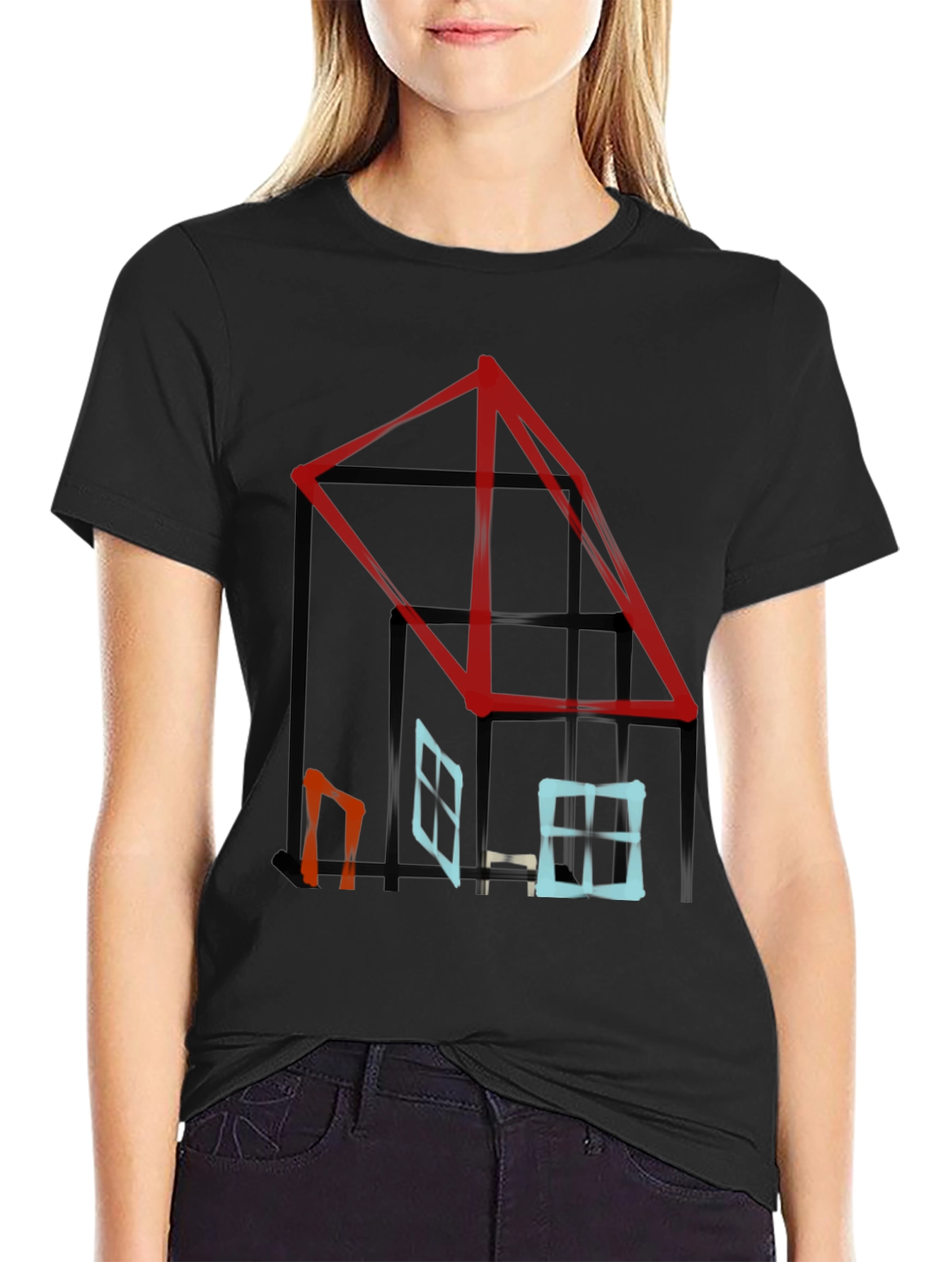 Abstract House Graphic Tee - Modern Style