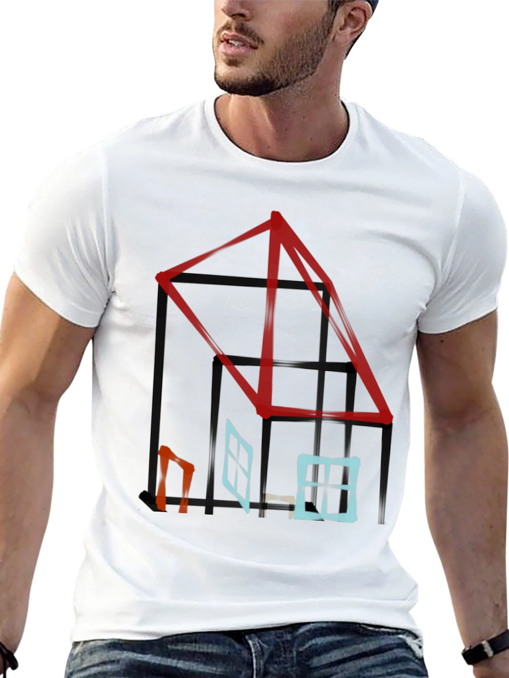 Abstract House Graphic Tee - Modern Style