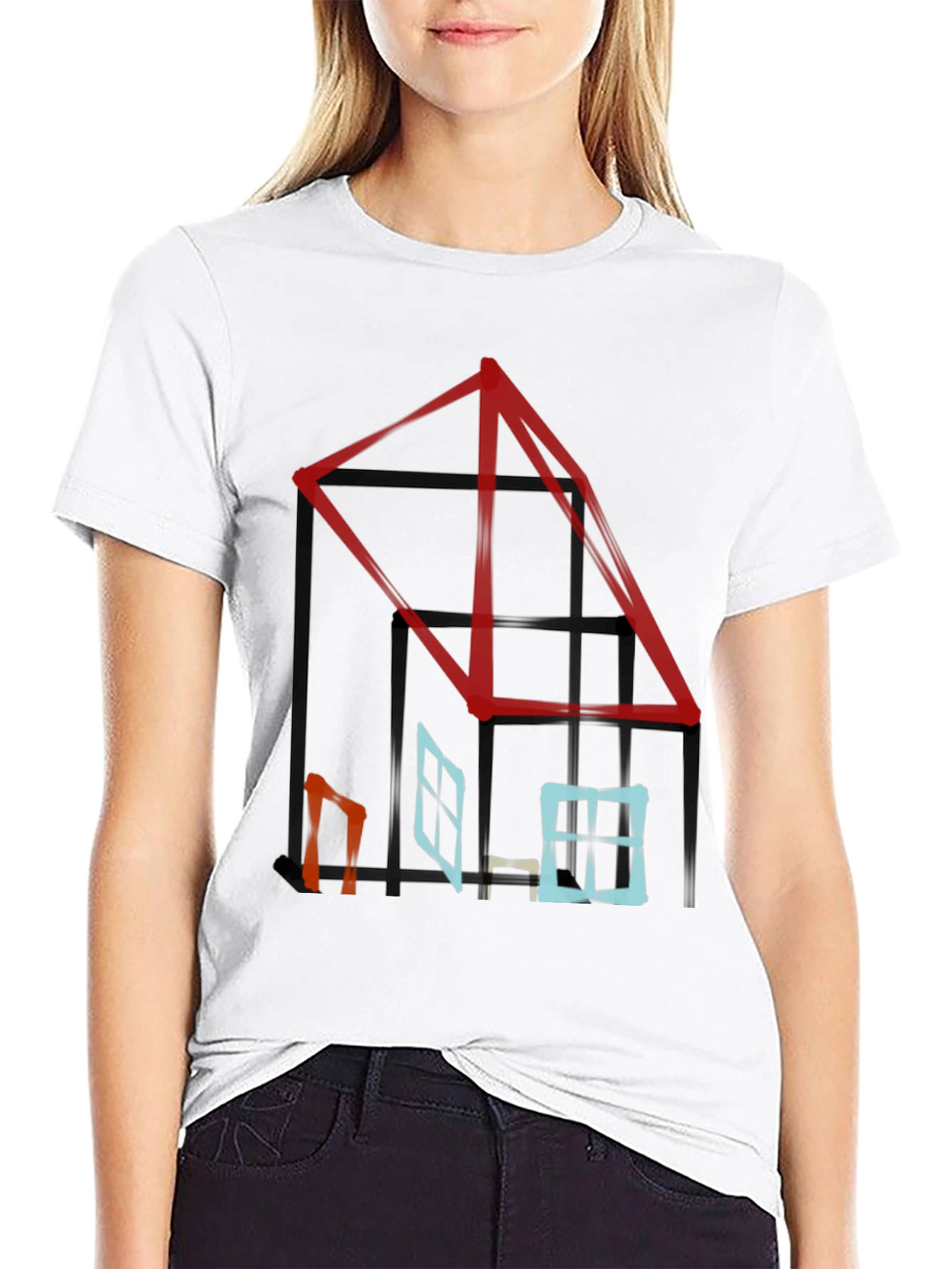 Abstract House Graphic Tee - Modern Style