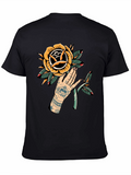 Tattoo Art Graphic Tee - Black Cotton T-Shirt