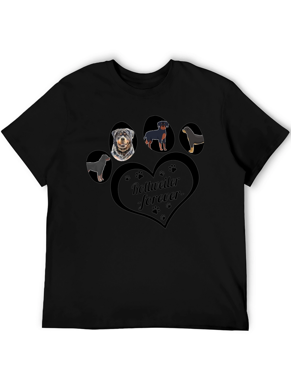 Rottweiler Forever Graphic T-Shirt - Black