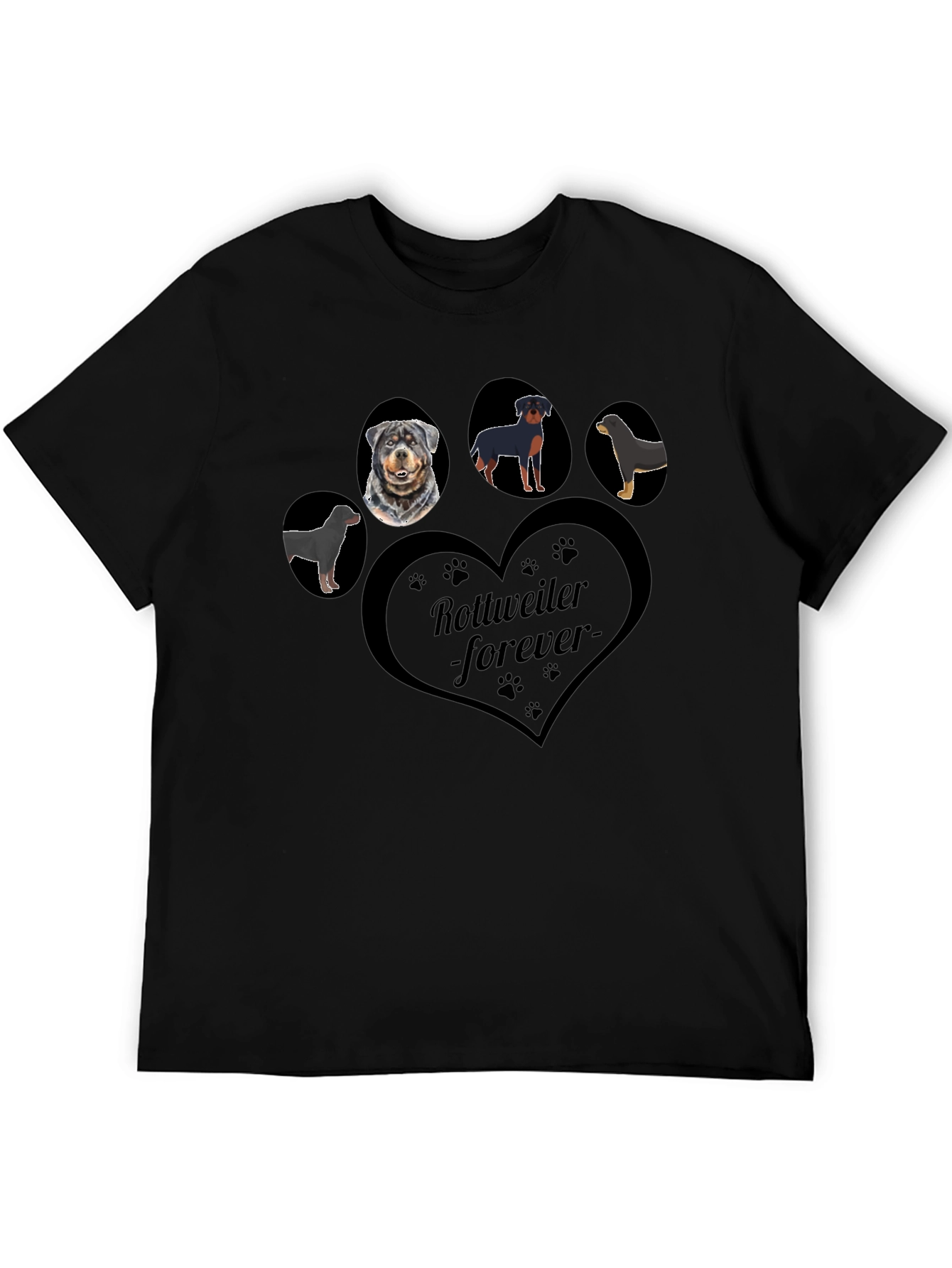 Rottweiler Forever Graphic T-Shirt - Black