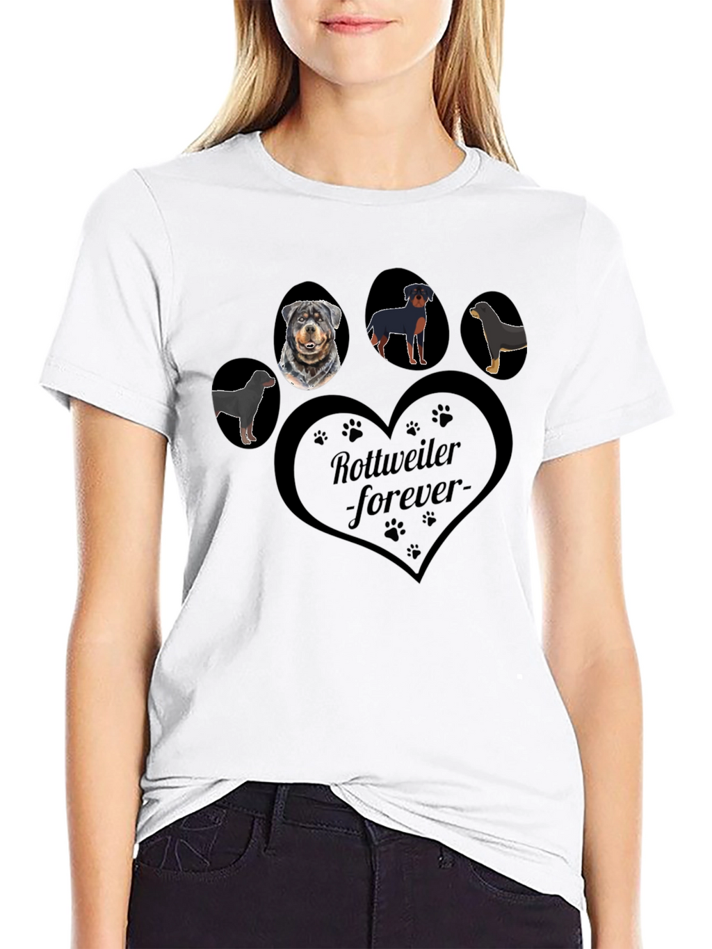 Rottweiler Forever Graphic T-Shirt - Black