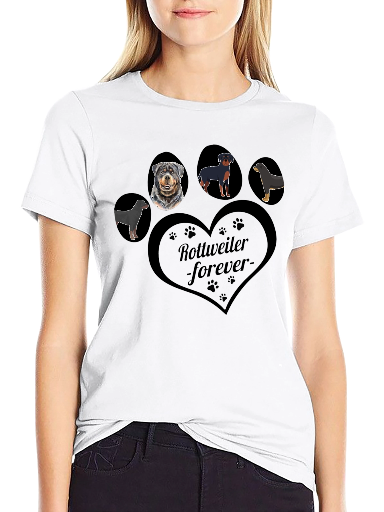 Rottweiler Forever Graphic T-Shirt - Black