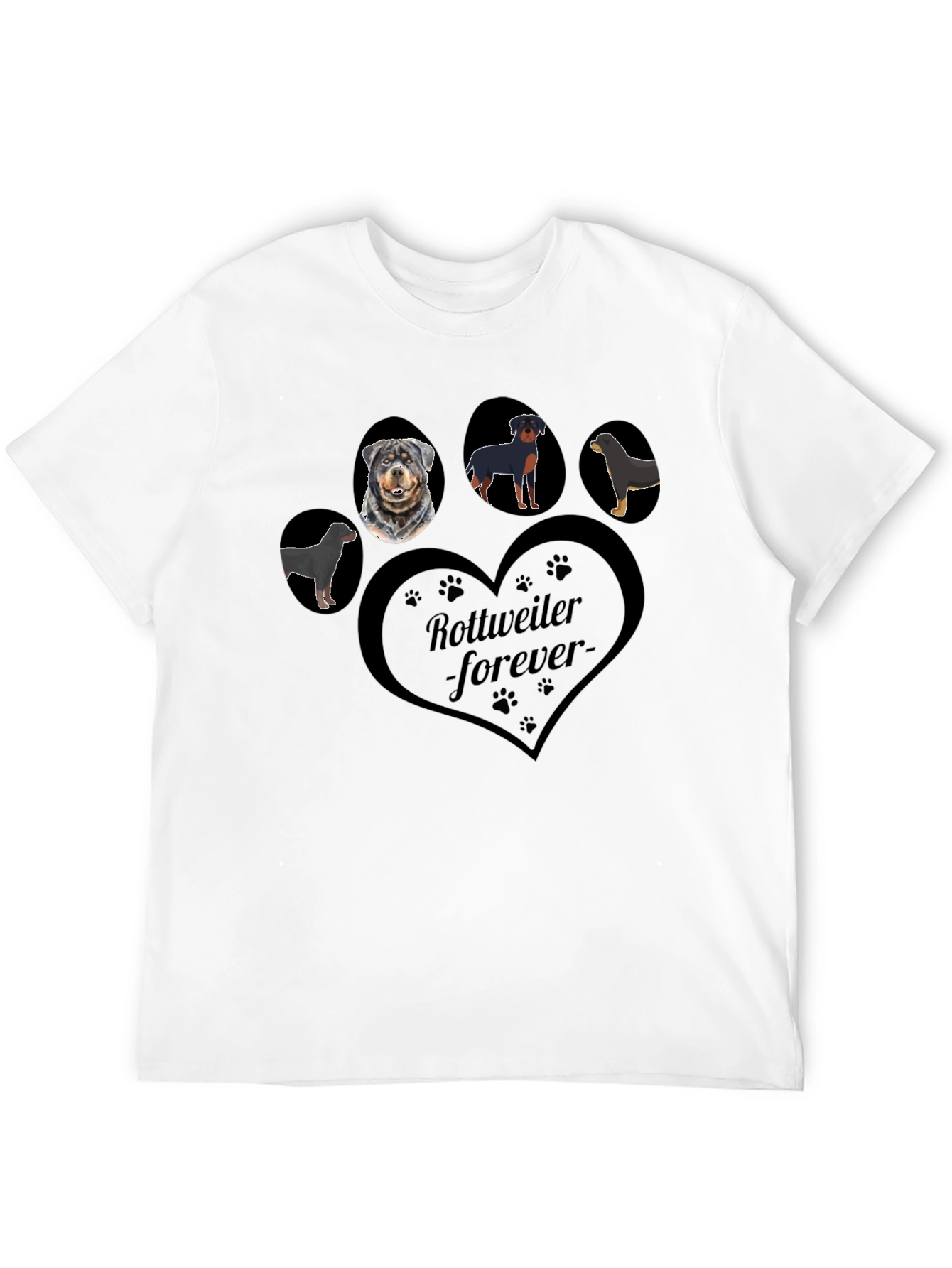 Rottweiler Forever Graphic T-Shirt - Black