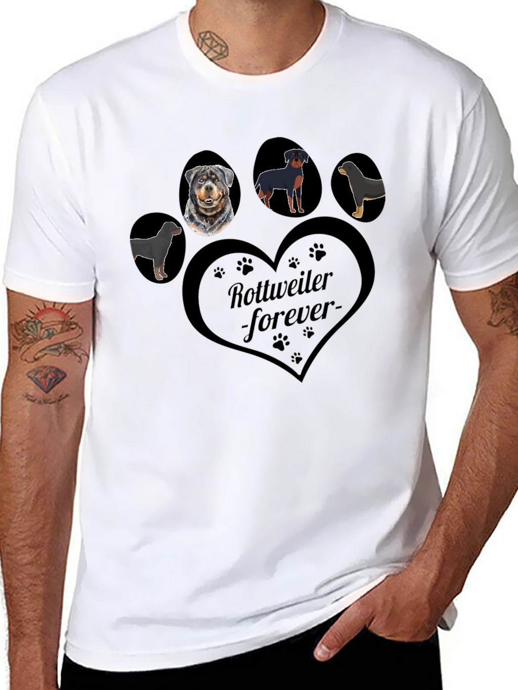 Rottweiler Forever Graphic T-Shirt - Black
