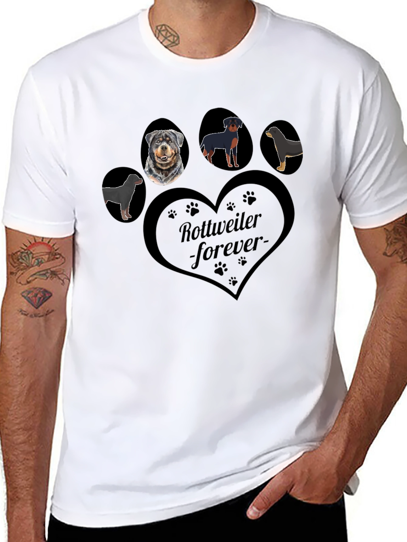 Rottweiler Forever Graphic T-Shirt - Black