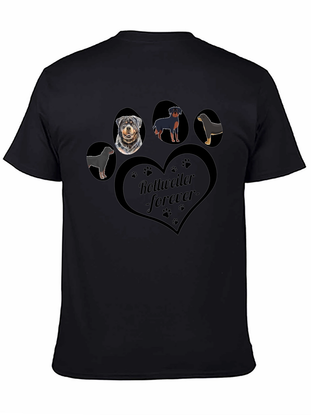 Rottweiler Forever Graphic T-Shirt - Black