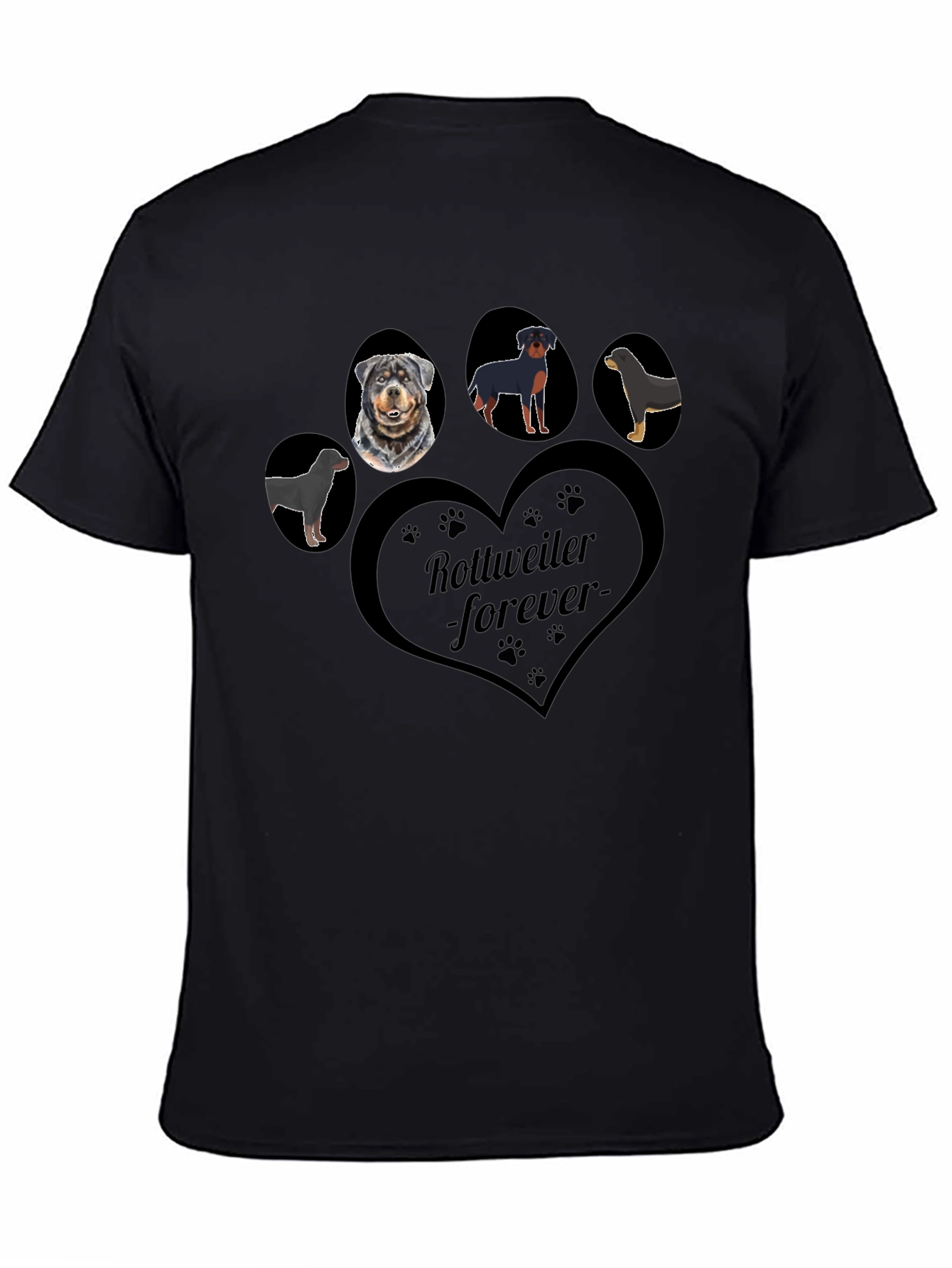 Rottweiler Forever Graphic T-Shirt - Black