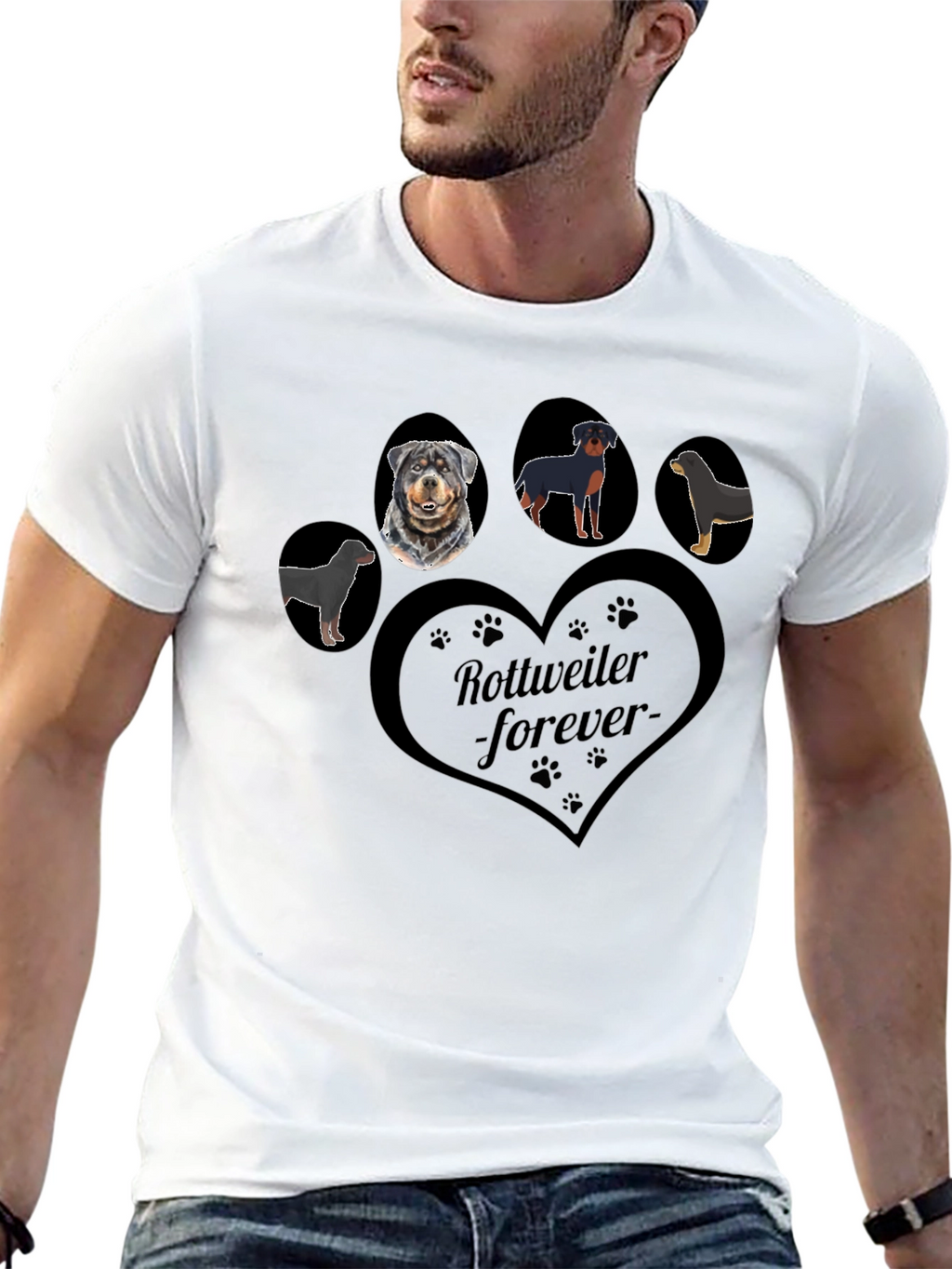 Rottweiler Forever Graphic T-Shirt - Black