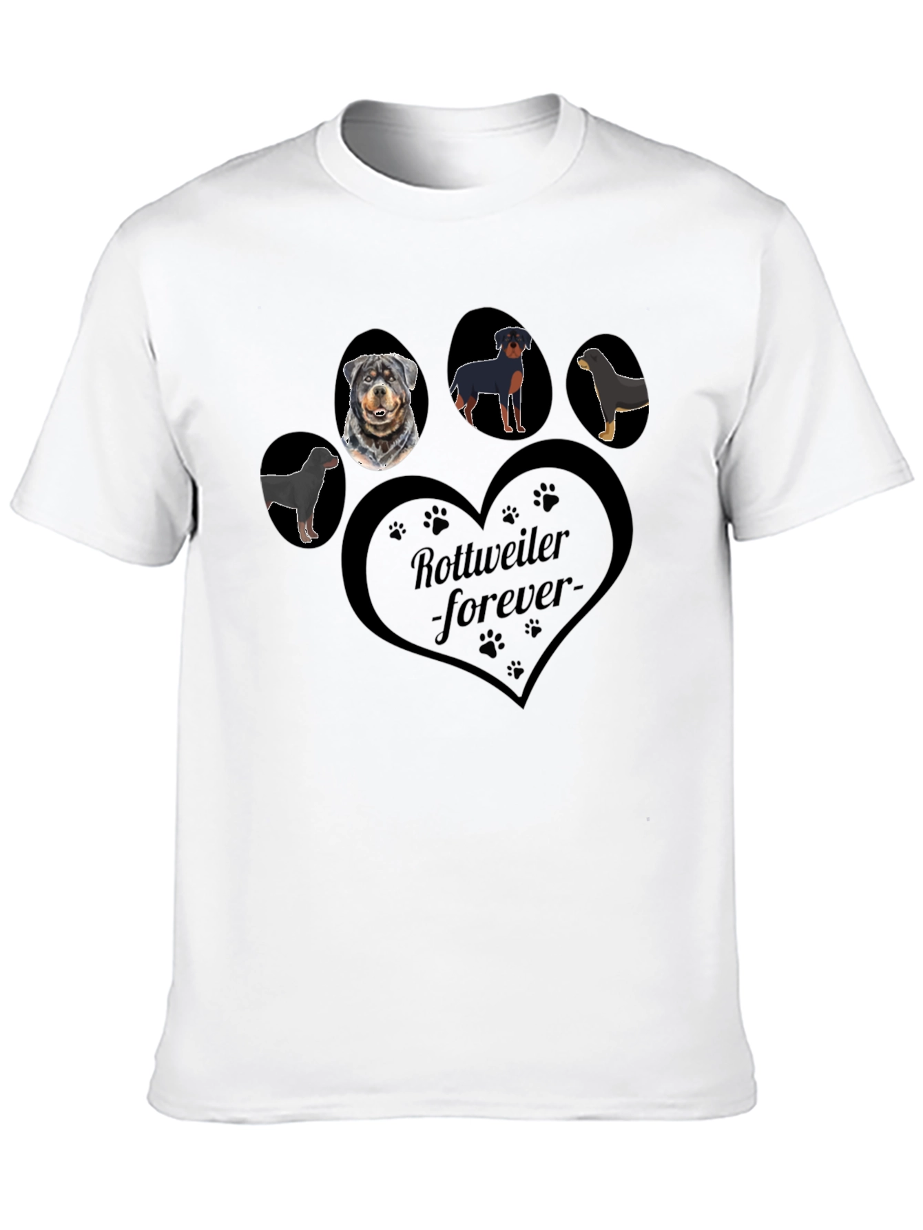 Rottweiler Forever Graphic T-Shirt - Black