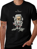Moon Walker Dog T-Shirt - Astronaut Bulldog Tee