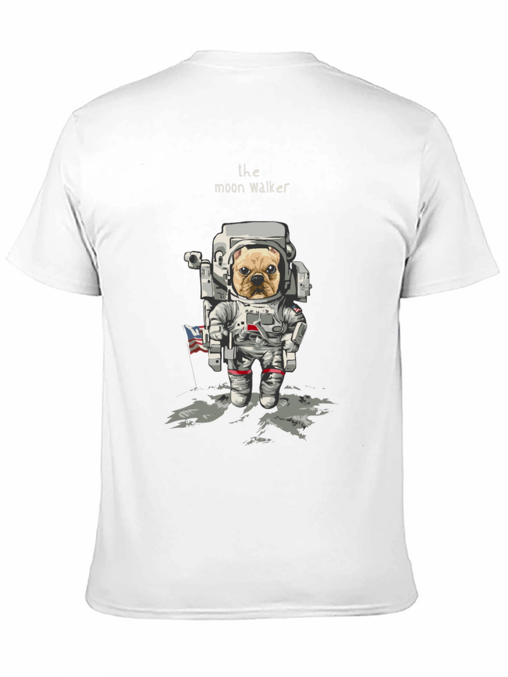 Moon Walker Dog T-Shirt - Astronaut Bulldog Tee