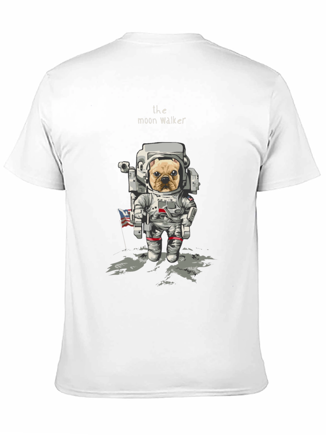 Moon Walker Dog T-Shirt - Astronaut Bulldog Tee