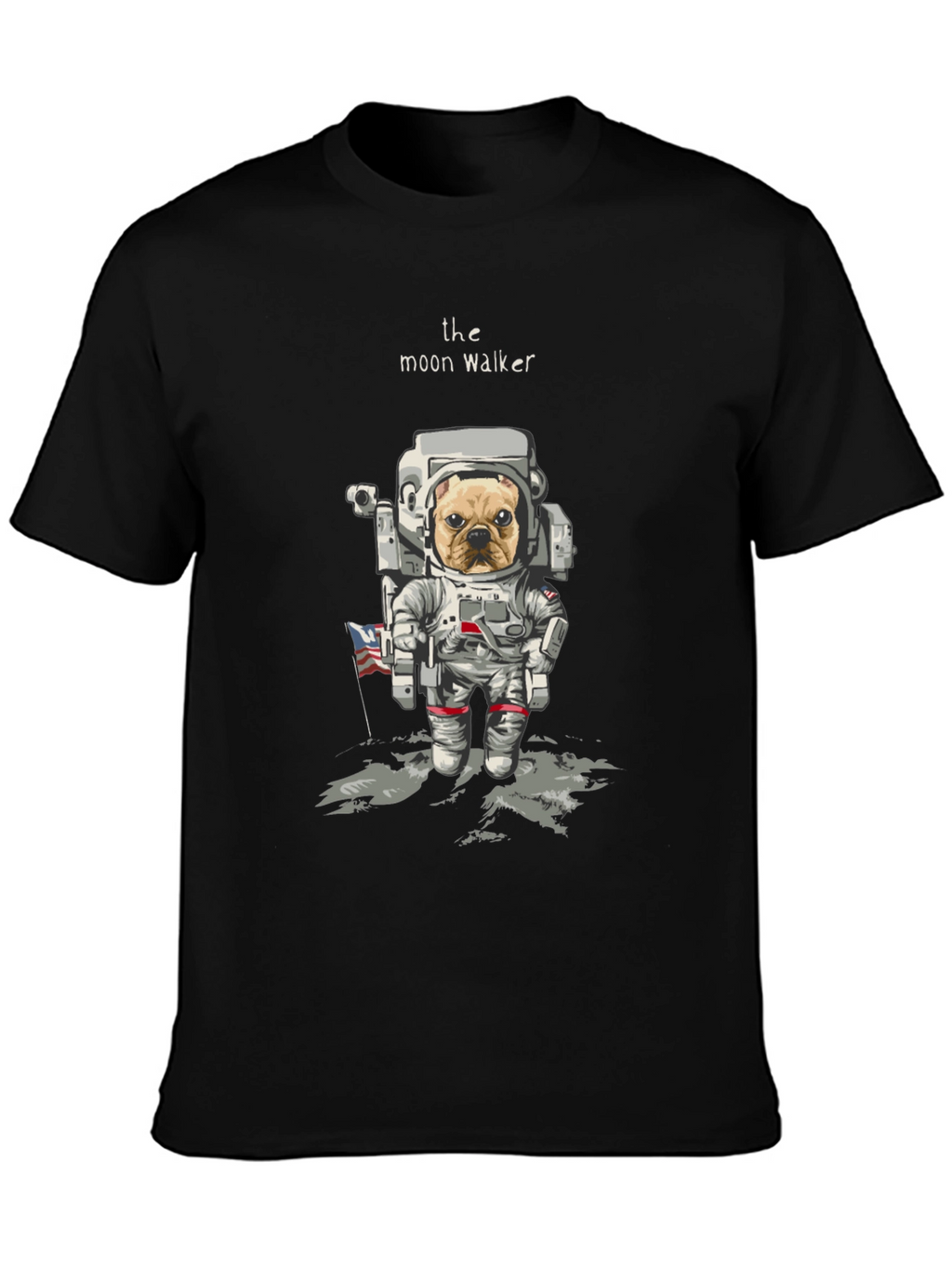Moon Walker Dog T-Shirt - Astronaut Bulldog Tee