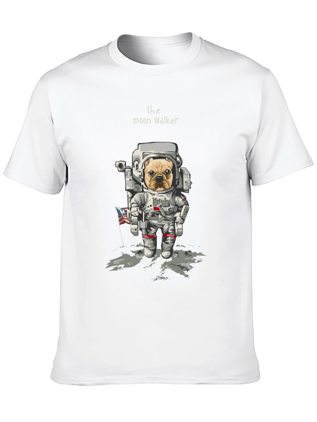 Moon Walker Dog T-Shirt - Astronaut Bulldog Tee
