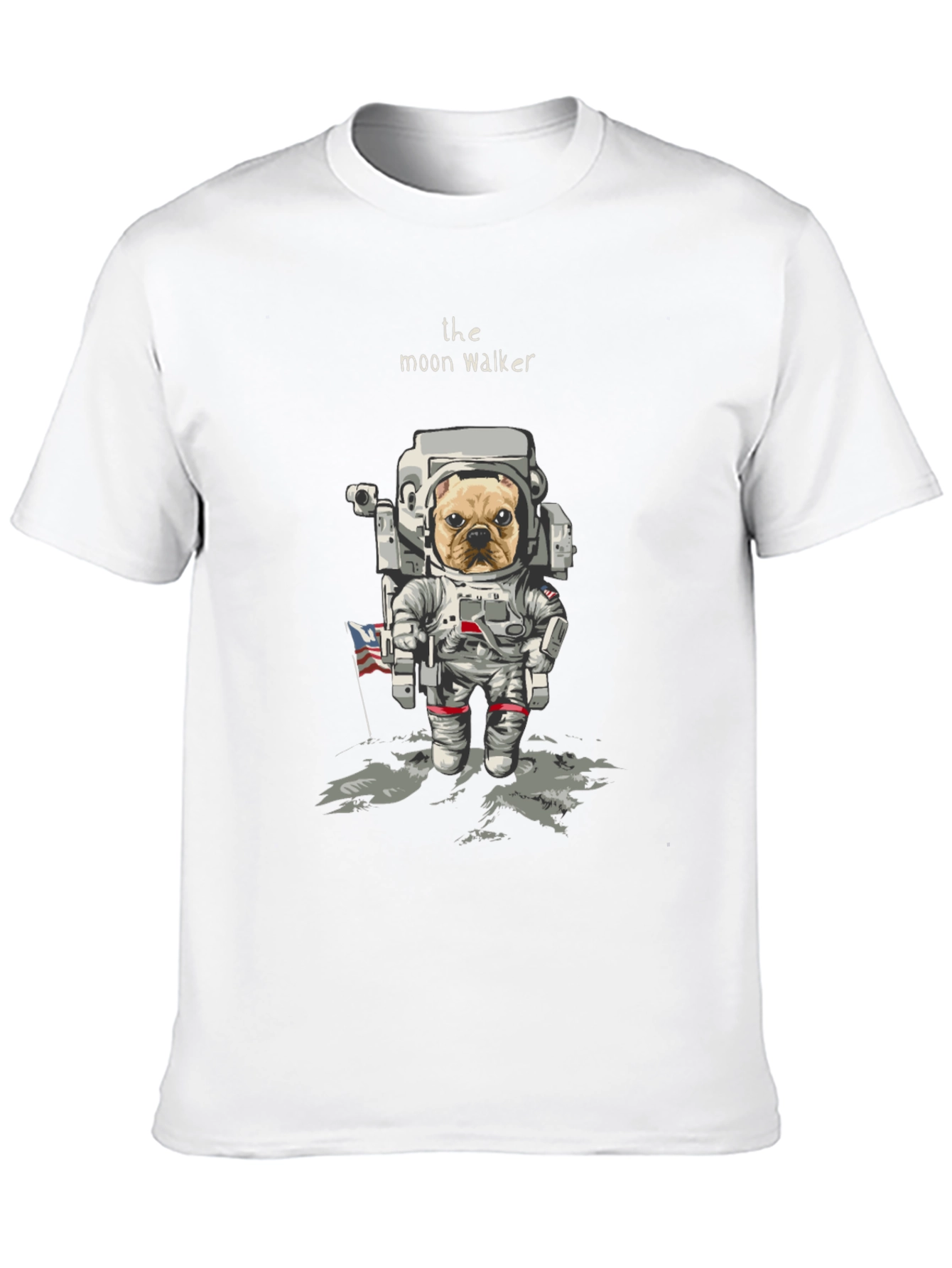 Moon Walker Dog T-Shirt - Astronaut Bulldog Tee