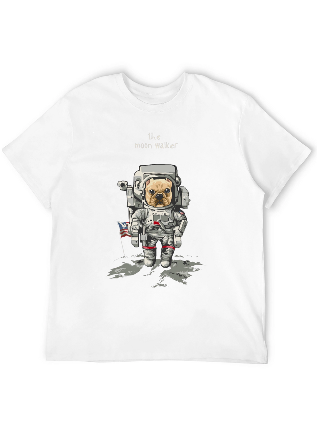 Moon Walker Dog T-Shirt - Astronaut Bulldog Tee