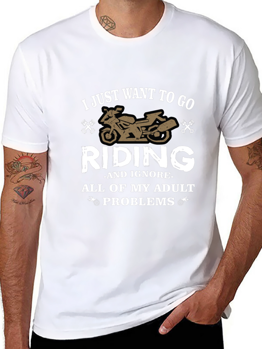 Riding T-Shirt: Adult Problems Motorcycle