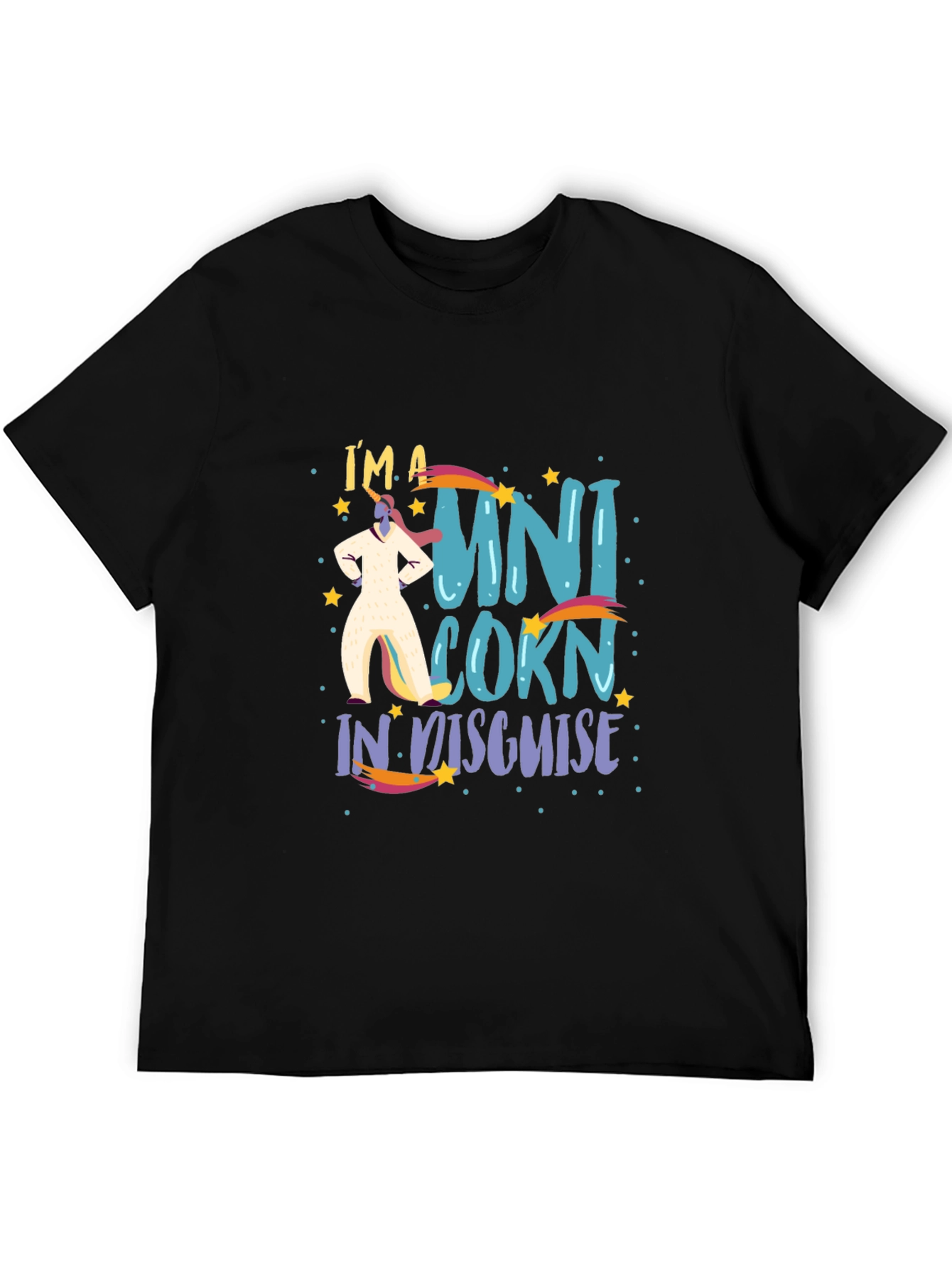 Im a Unicorn in Disguise Black T-Shirt