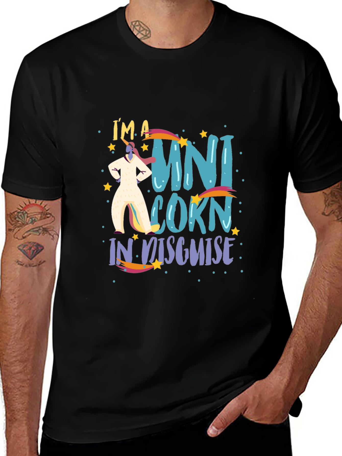 Im a Unicorn in Disguise Black T-Shirt
