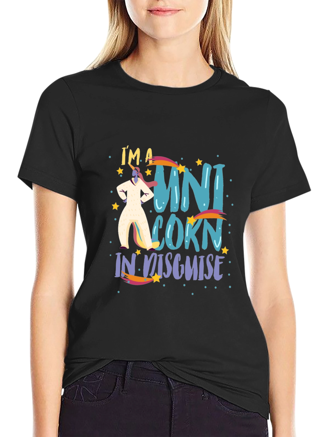 Im a Unicorn in Disguise Black T-Shirt