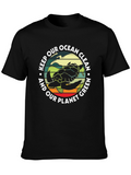 Eco-Friendly Turtle Graphic T-Shirt