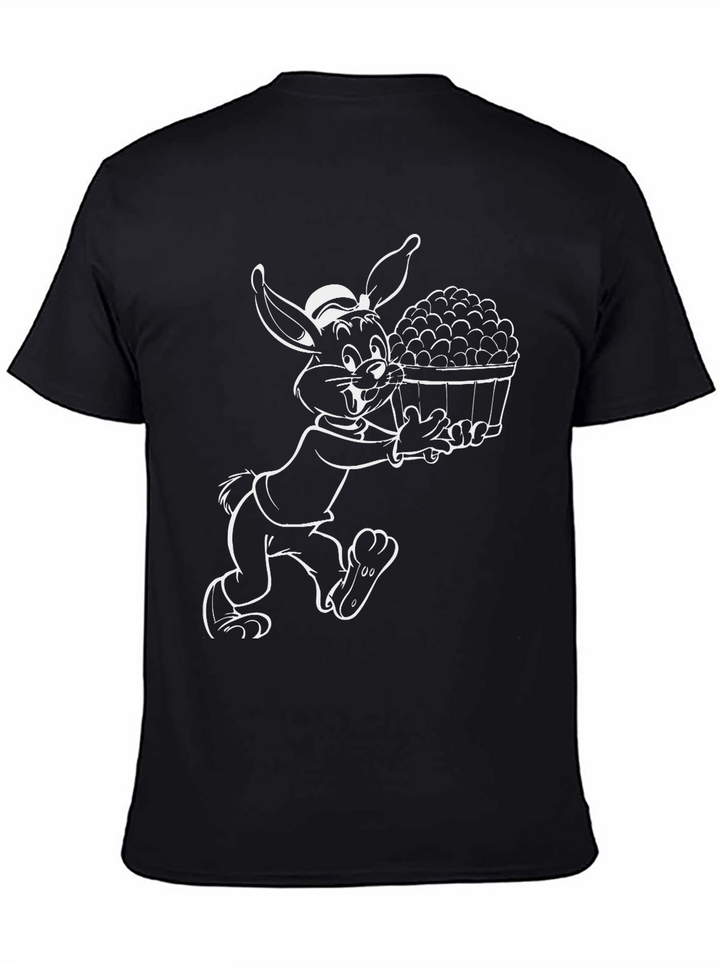 Cartoon Rabbit Black T-Shirt