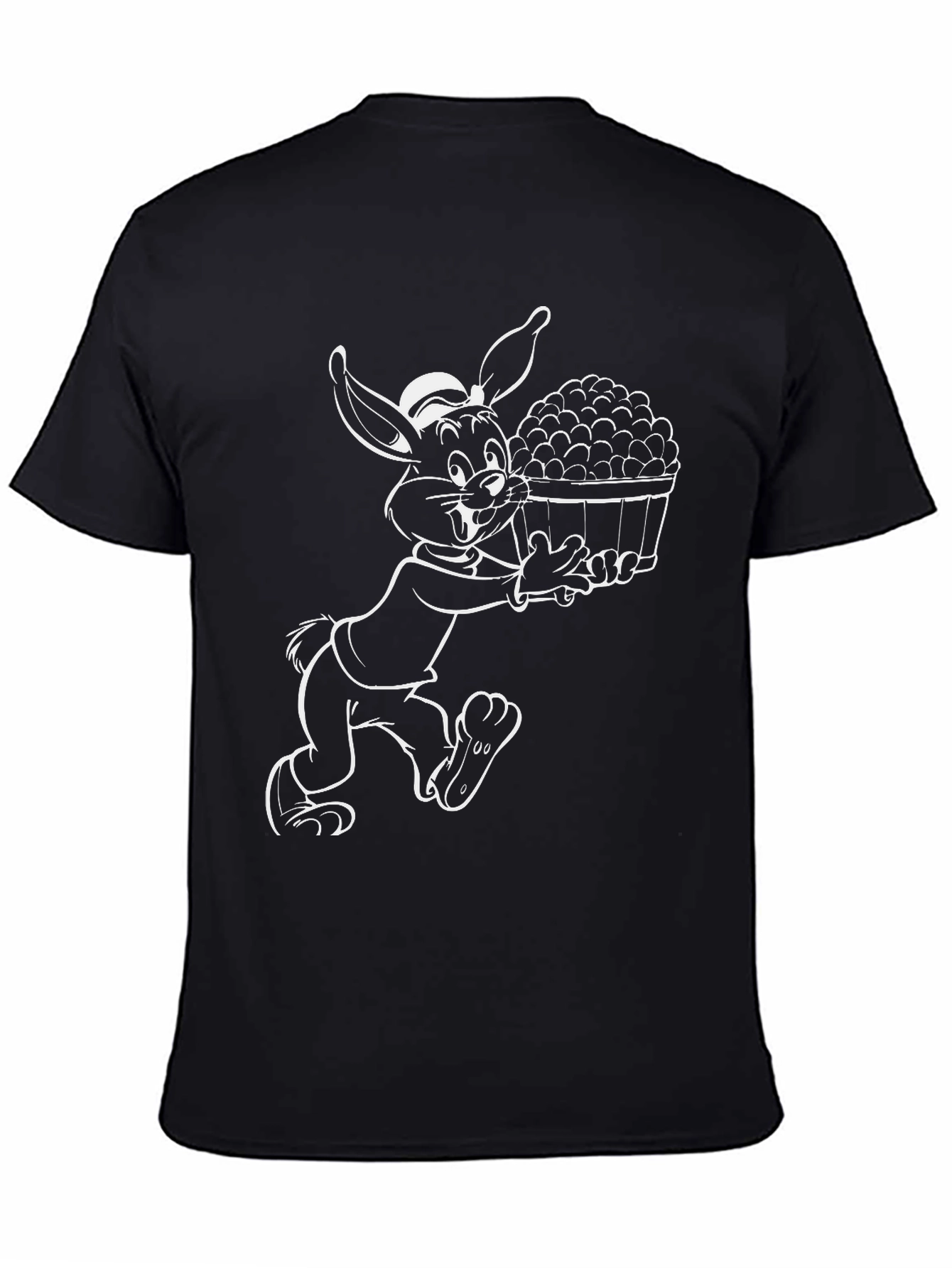 Cartoon Rabbit Black T-Shirt
