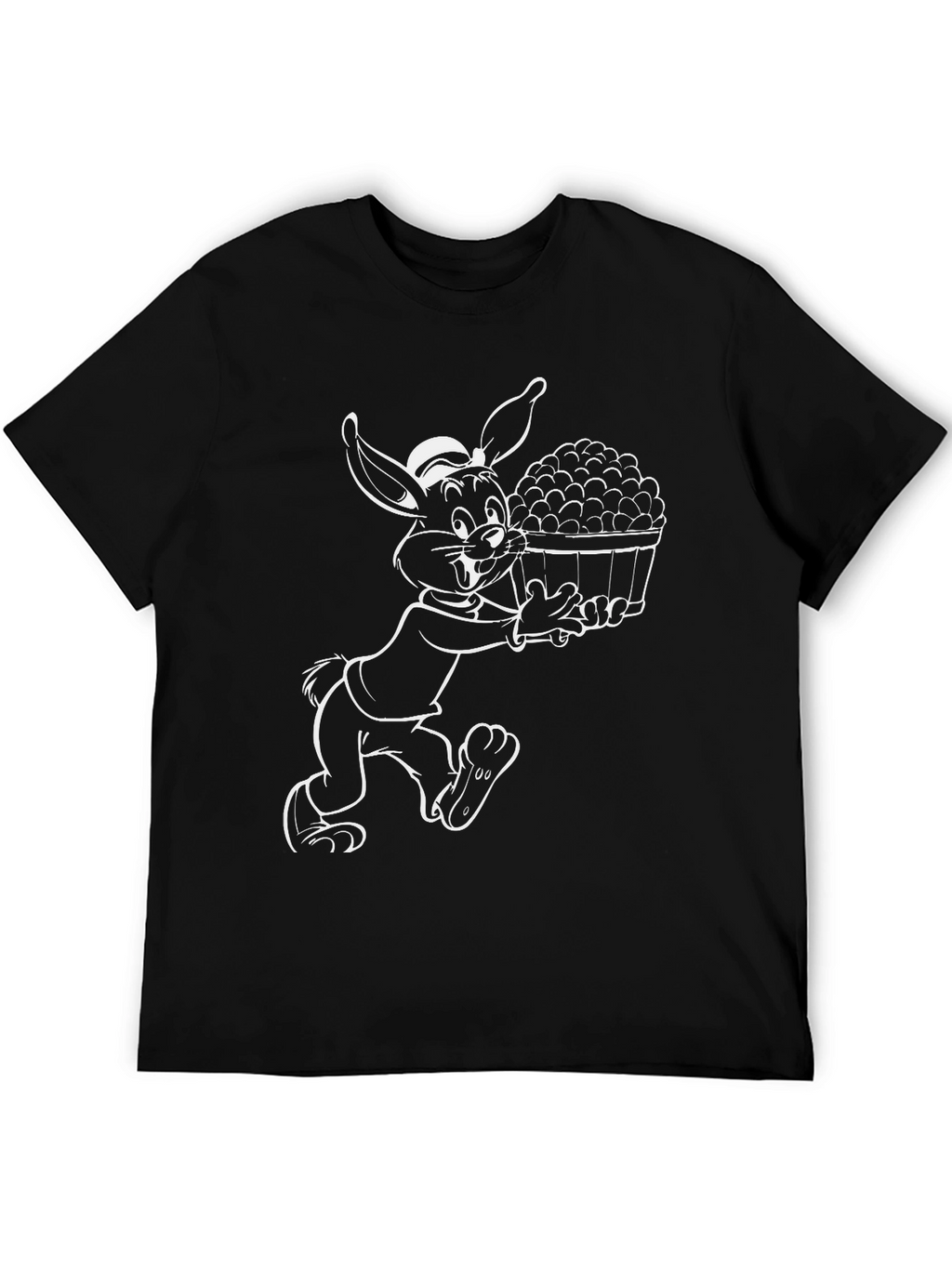 Cartoon Rabbit Black T-Shirt