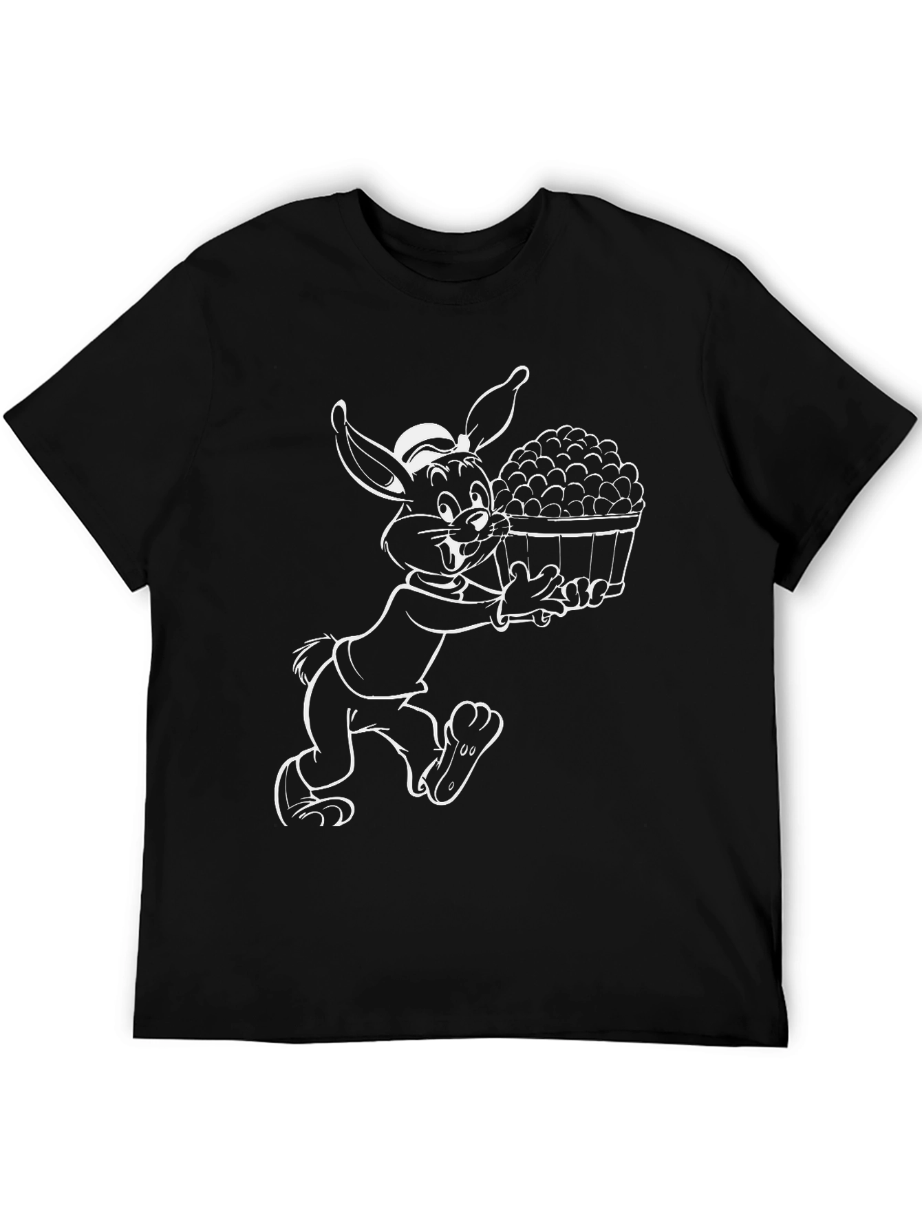 Cartoon Rabbit Black T-Shirt