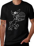 Cartoon Rabbit Black T-Shirt