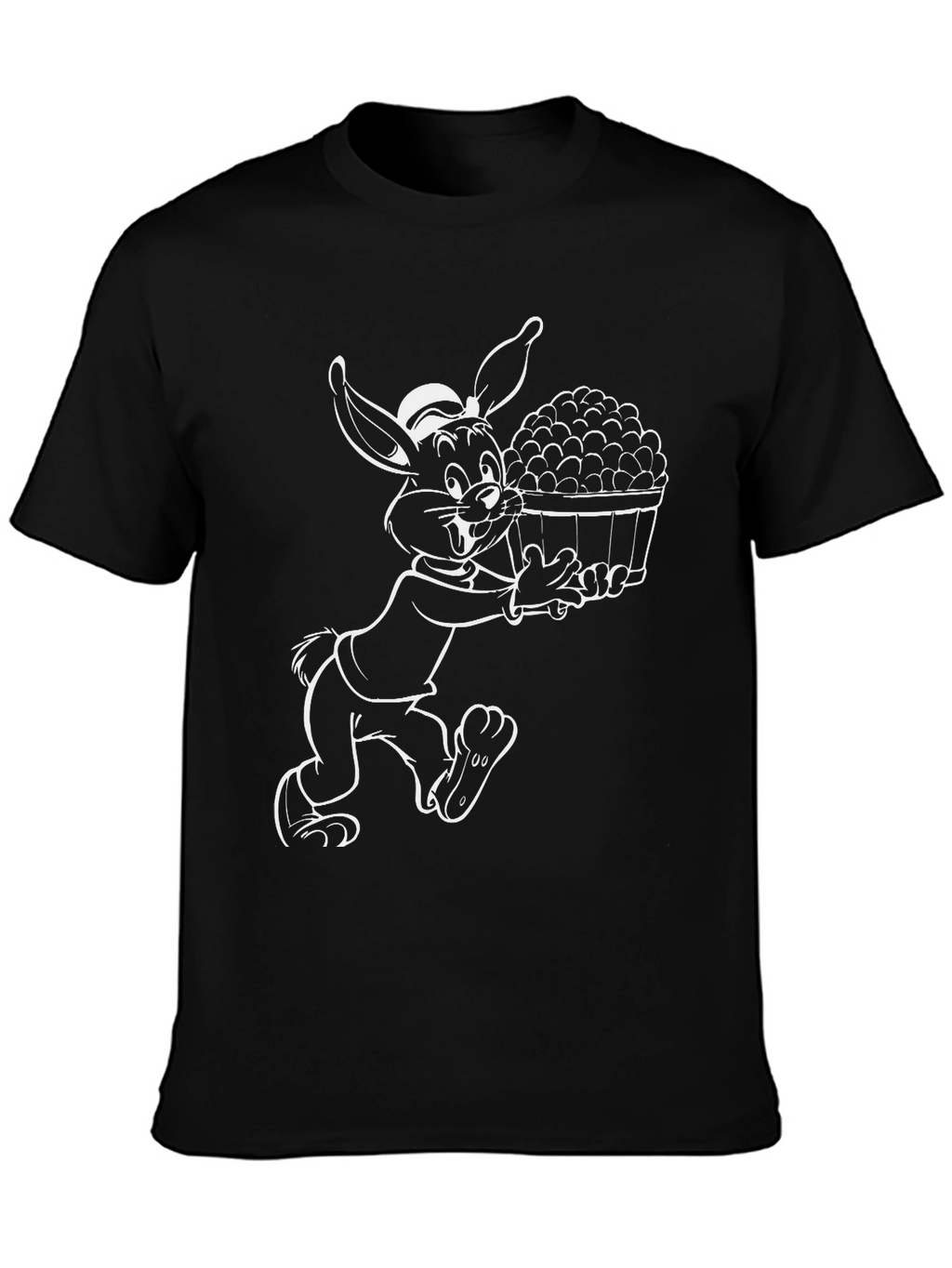 Cartoon Rabbit Black T-Shirt