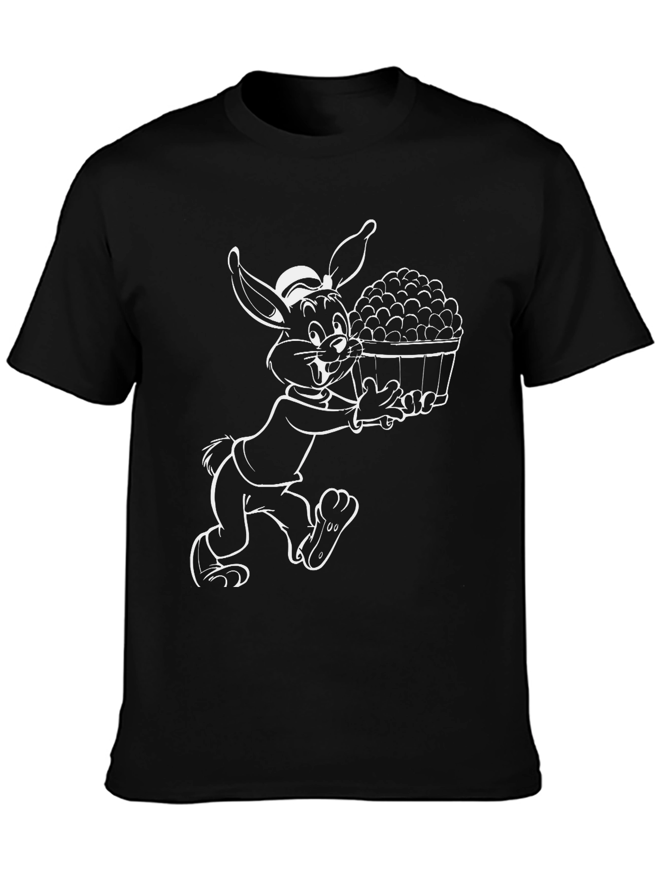 Cartoon Rabbit Black T-Shirt