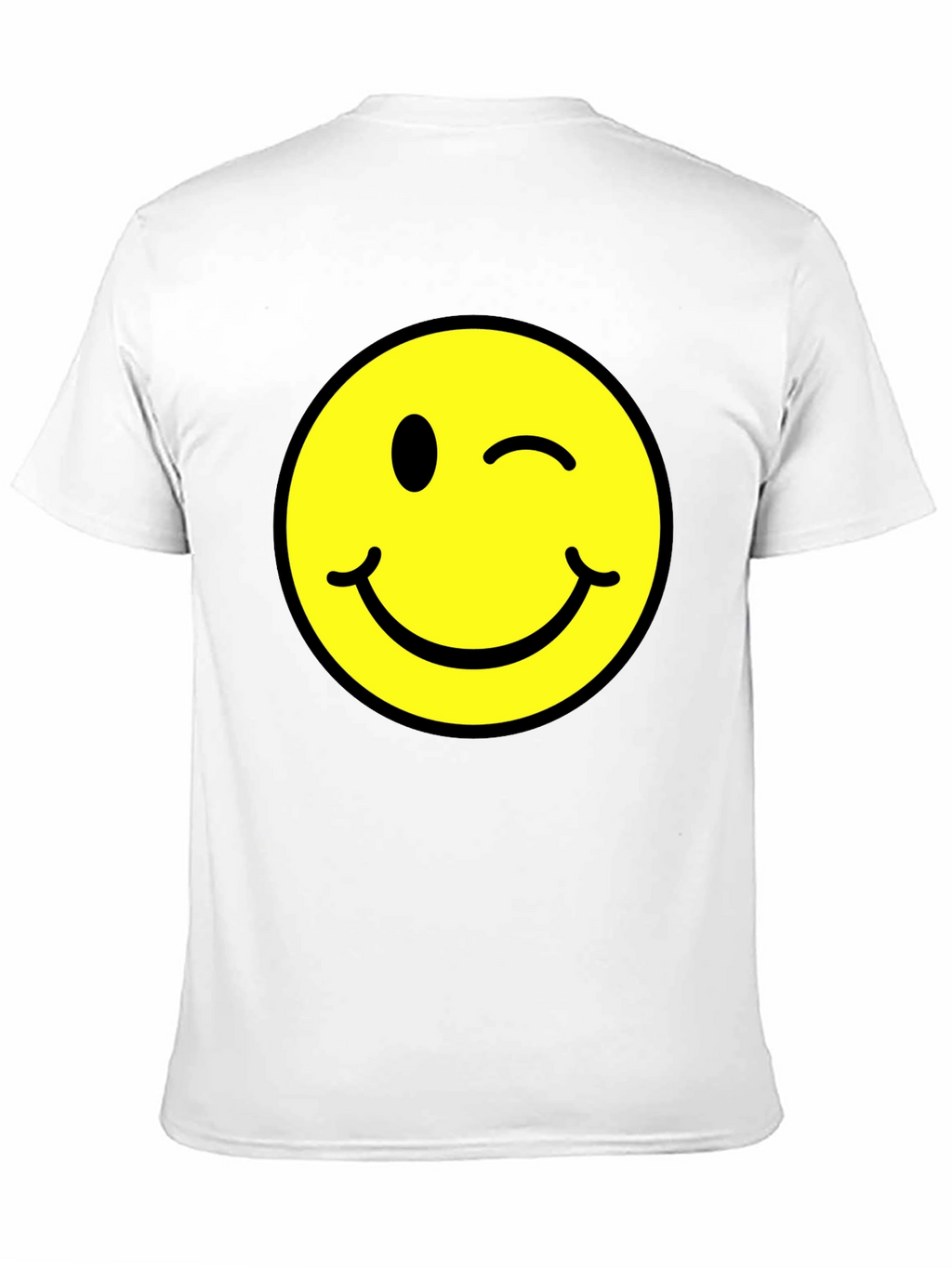 Winking Smiley Face Graphic Tee - Black