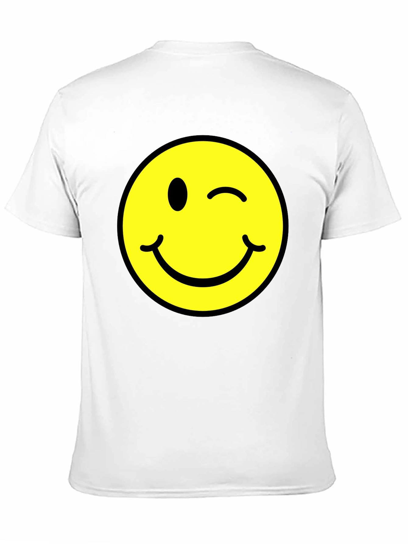 Winking Smiley Face Graphic Tee - Black